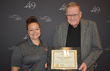  Verne Campbell, community member, is honored during Fantastic 49.